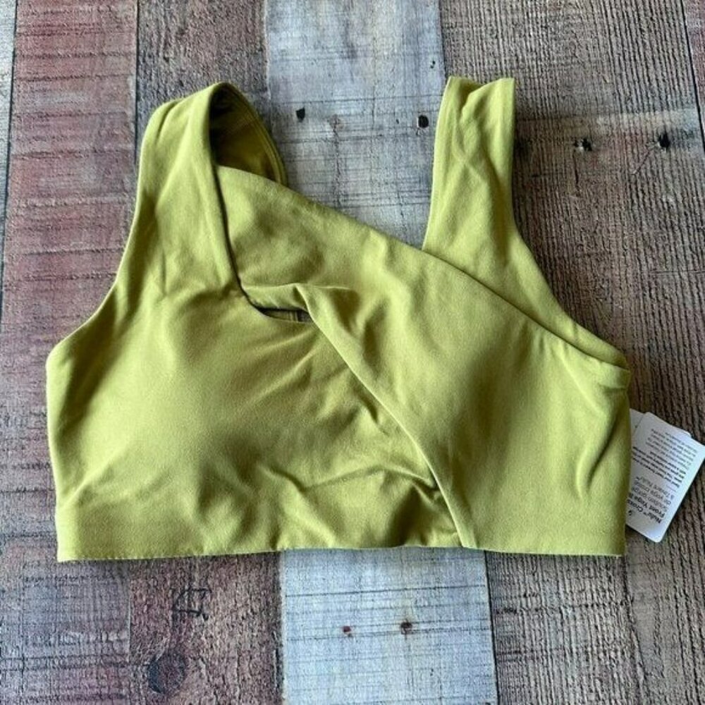 Lululemon nulu green cross front yoga bra size 6